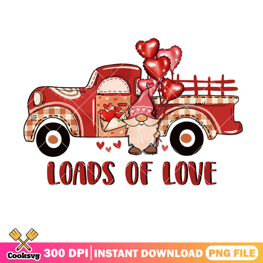 Gnome loads of love valentine png, gnome valentine png, loads of love png