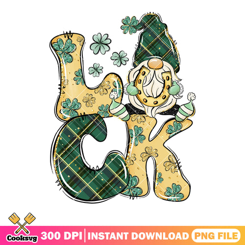 Gnome luck clover png, four leaf clover png, saint patrick day png