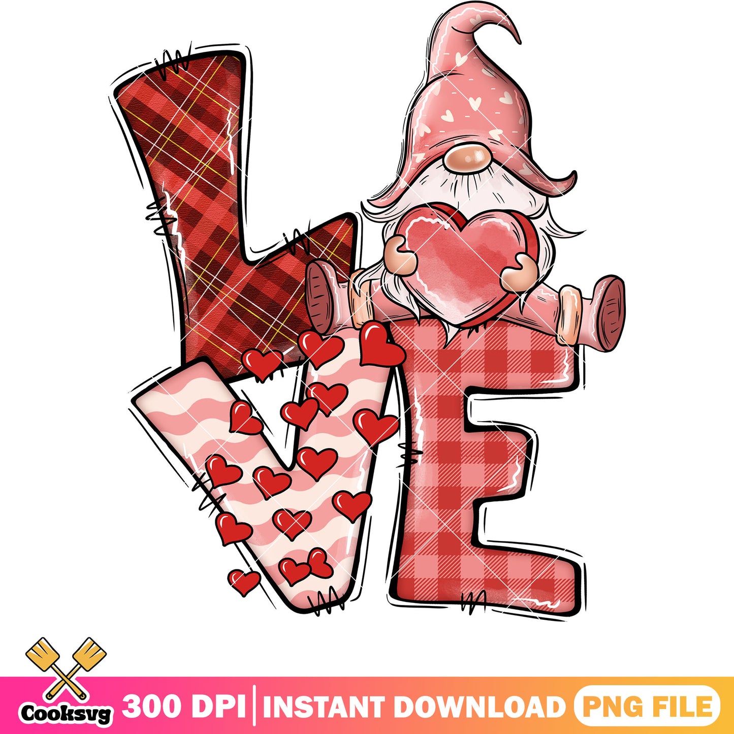 Gnome red love valentine png, gnome valentine png, love valentine png