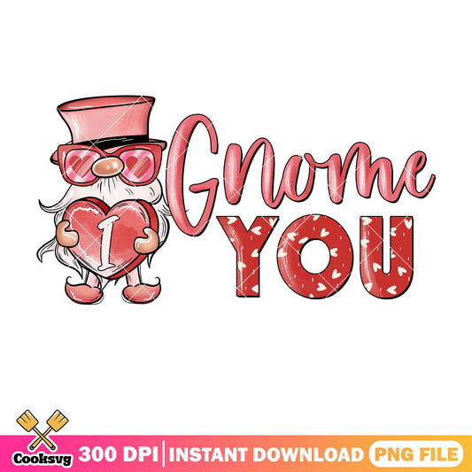 Gnome valentine love you png, gnome valentine png, love valentine png