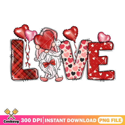 Gnomies love red valentine png, gnome valentine png, love valentine png