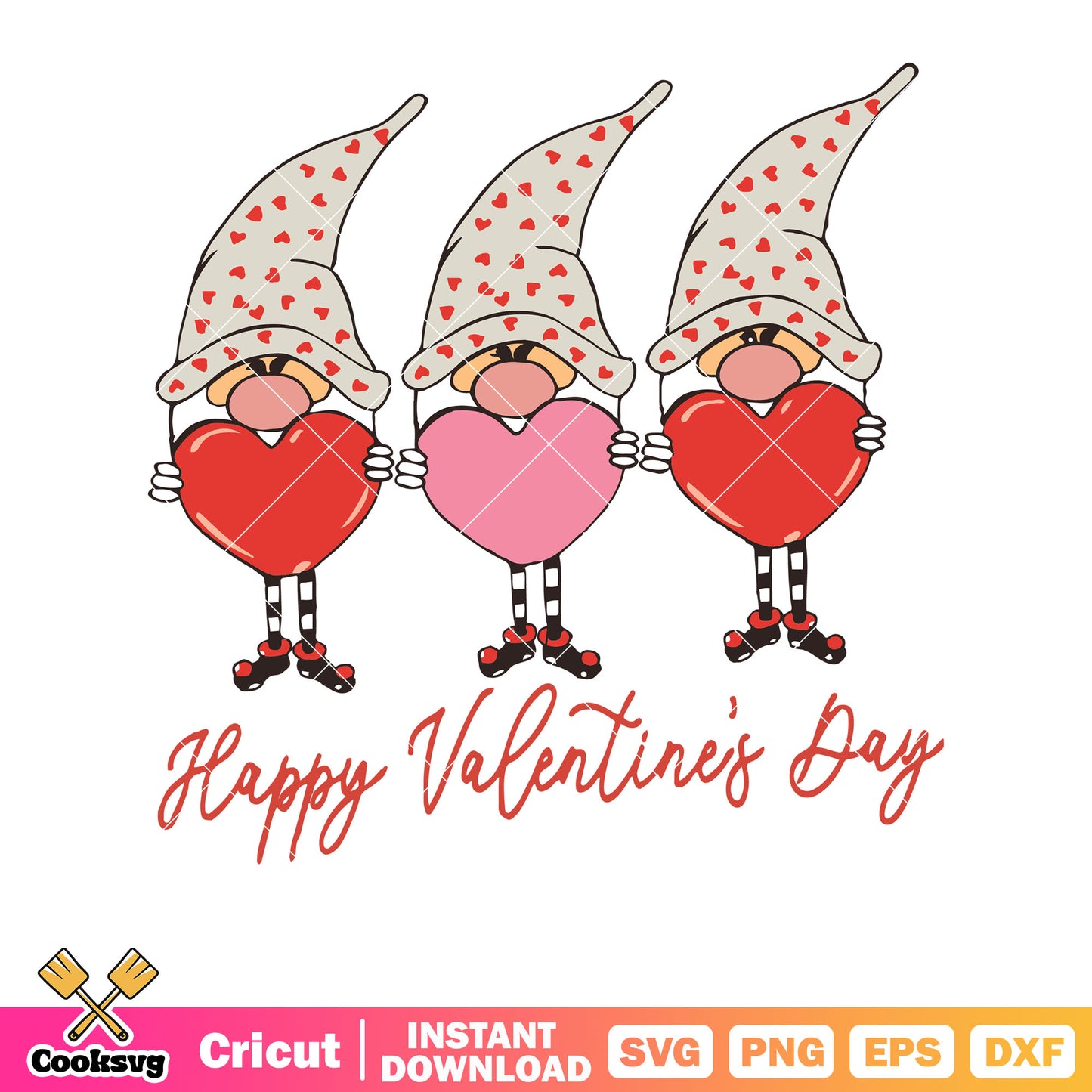 Gnomy happy valentines day design svg, happy valentines day svg