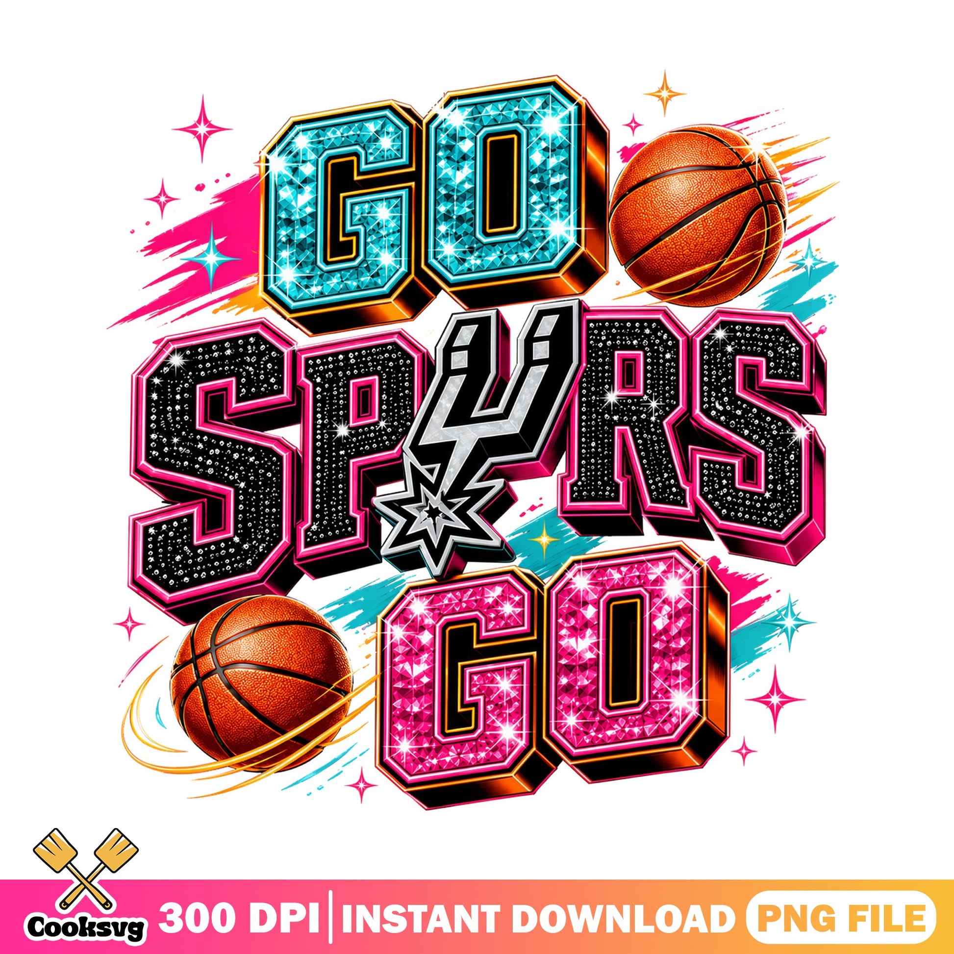 Go Spurs Go PNG, San Antonio Basketball PNG, Spurs Fan PNG