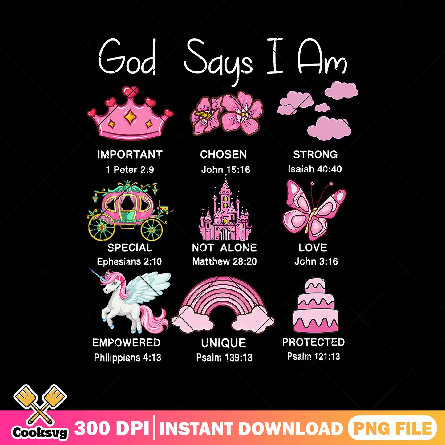 God say i am princess png, pink god png, god say i am png