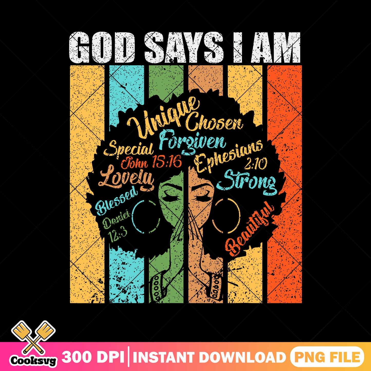 God say i am strong png, god say i am png, chosen by god​ png