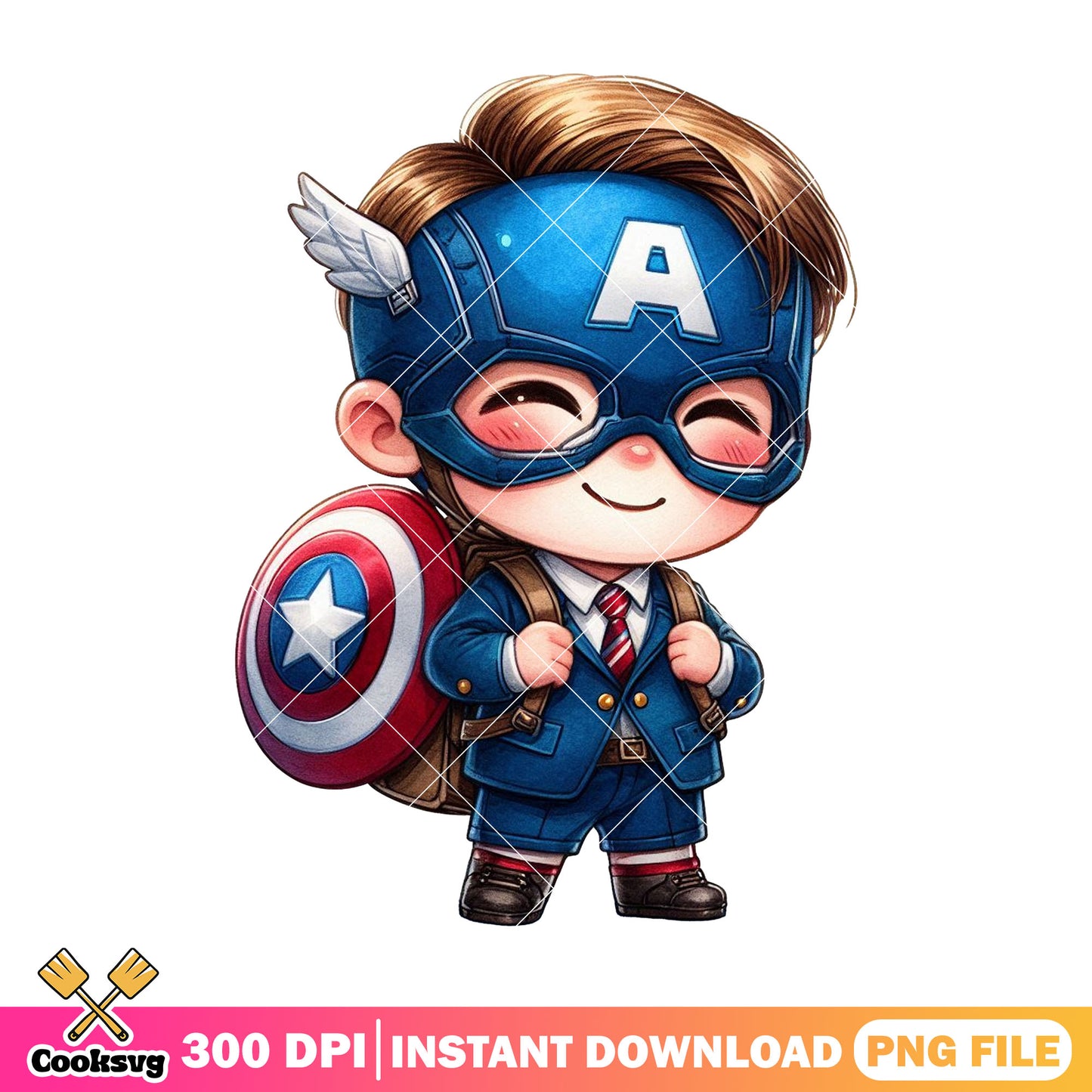 Going school captain america png, marvel png, go back to school png