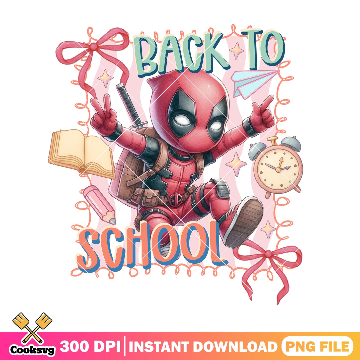 Going school deadpool png, dc colors png, going back to school day png