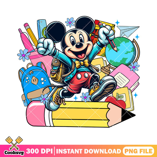 Going school mickey png, going back to school png, disney world png
