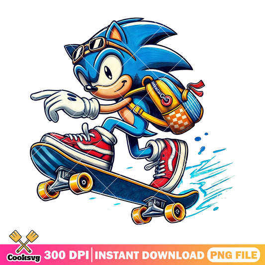 Going school sonic png, sonic cute png, back to school student png