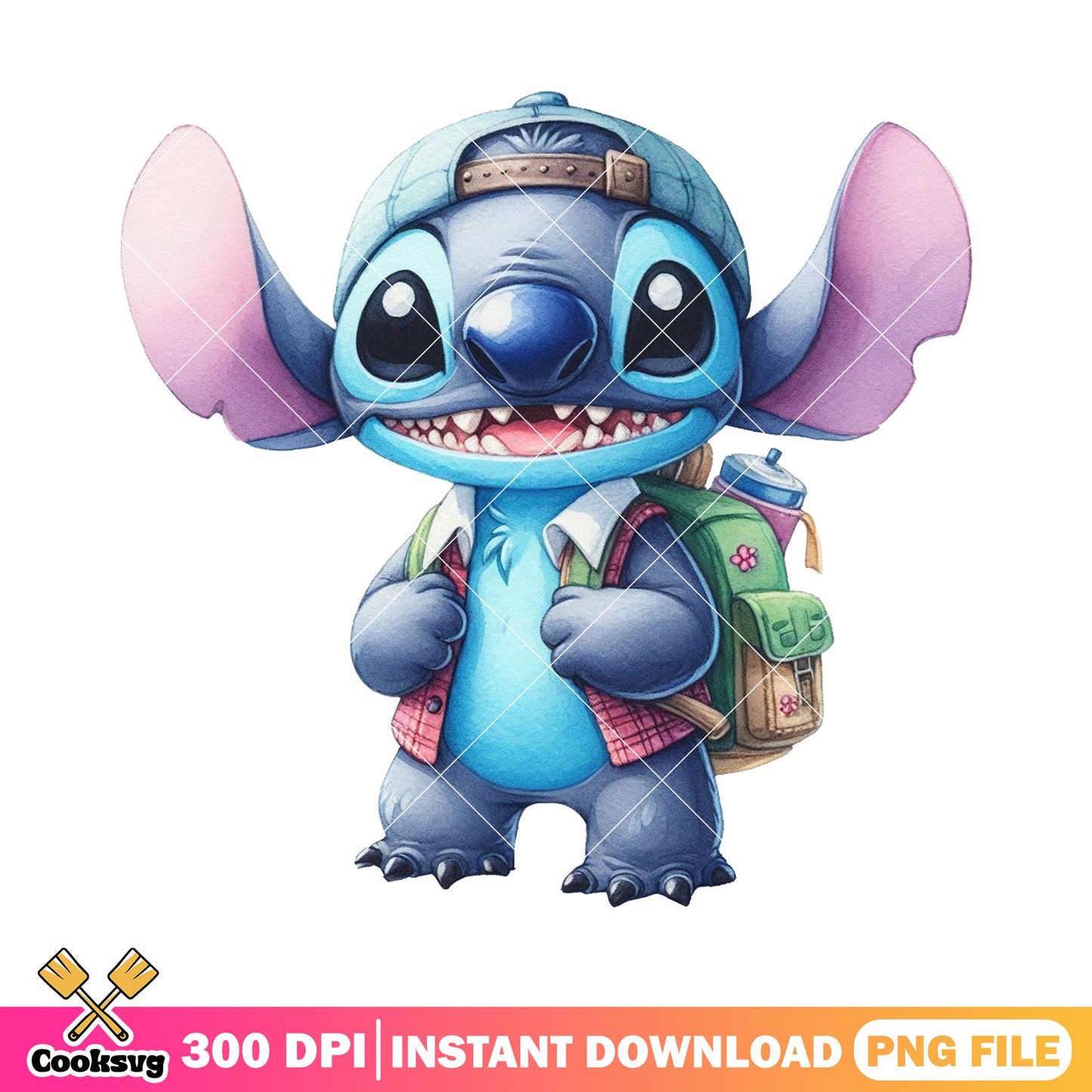 Going school stitch png, disney cartoon png, welcome back to school png