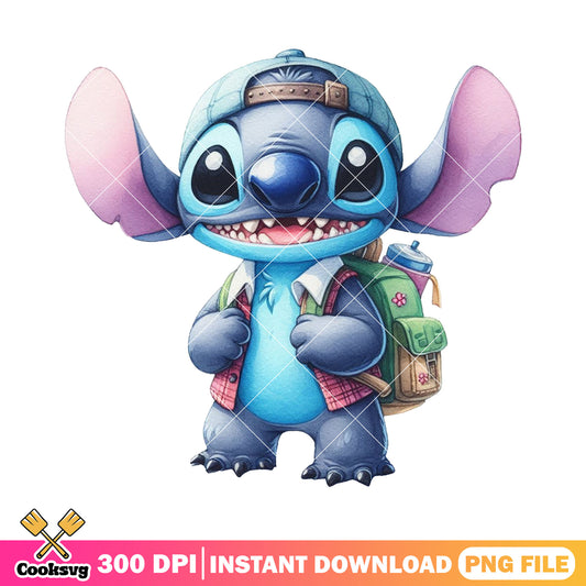 Going school stitch png, disney cartoon png, welcome back to school png