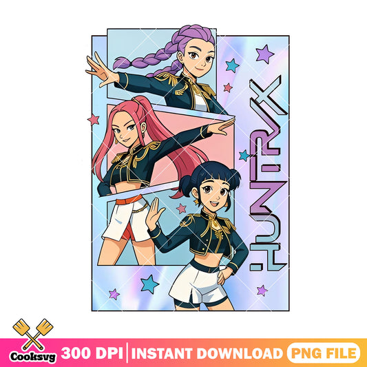 Golden fit x vibrant huntrix png, huntrix song png, huntrix girl png