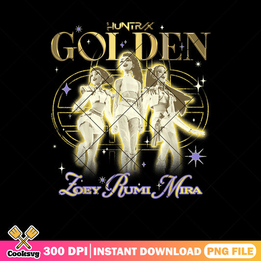 Golden girl design png, huntrix song png, huntrix band png