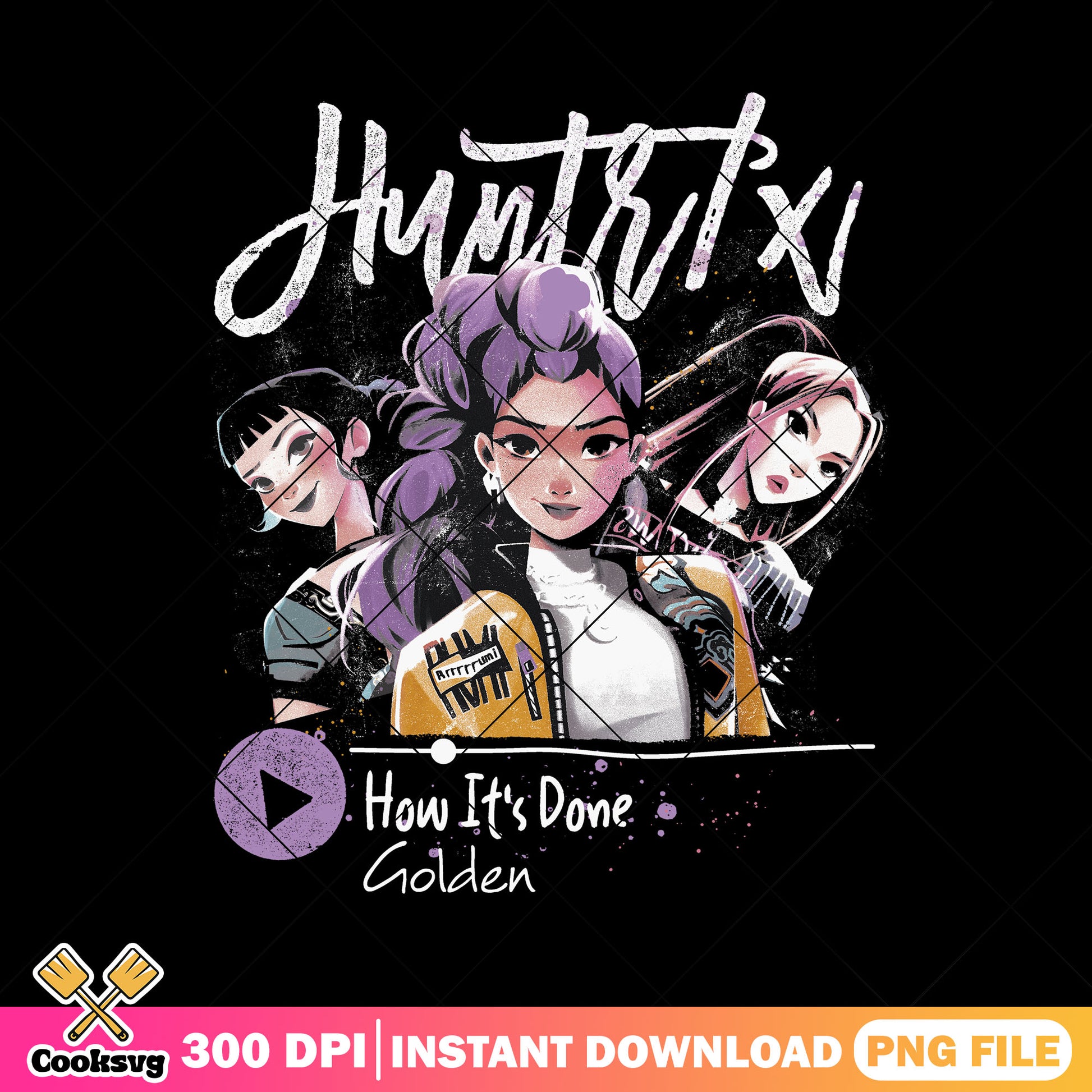 Golden how its done design png, huntrix song png, how its done png