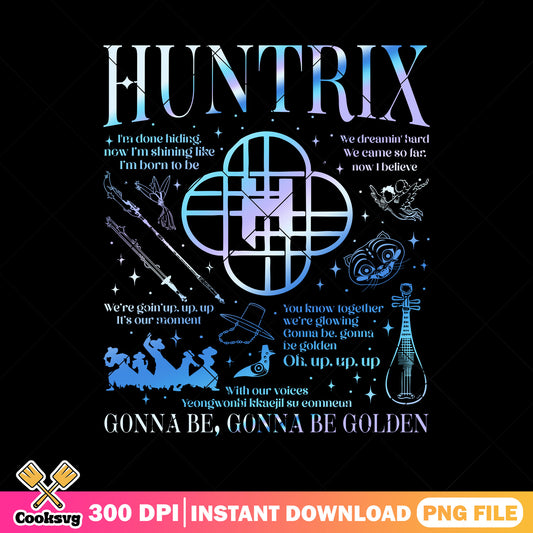 Golden rythm luxury png, huntrix song png, huntrix band png