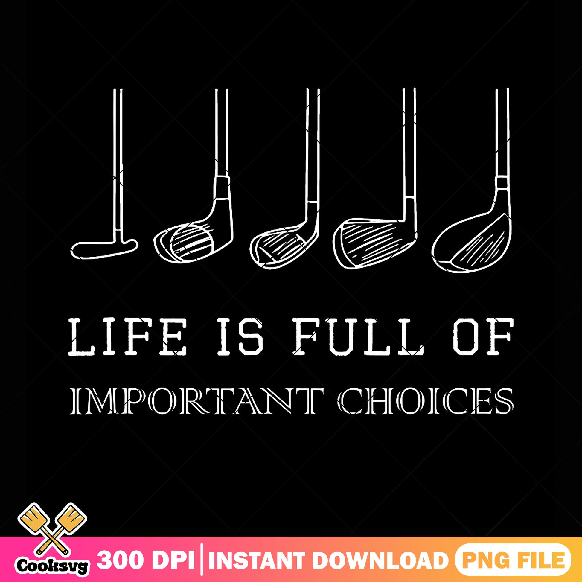 Golf club important choice png, golf club​ png, funny art png