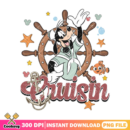 Goofy cruisin png, disney cruise png, goofy dog​ png