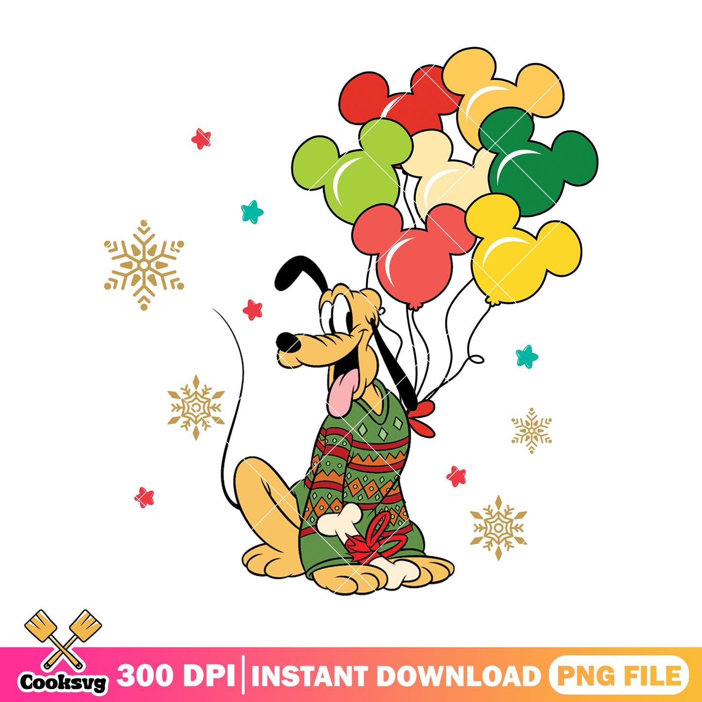 Goofy dog christmas balloon png, christmas gifts​ png, goofy dog png