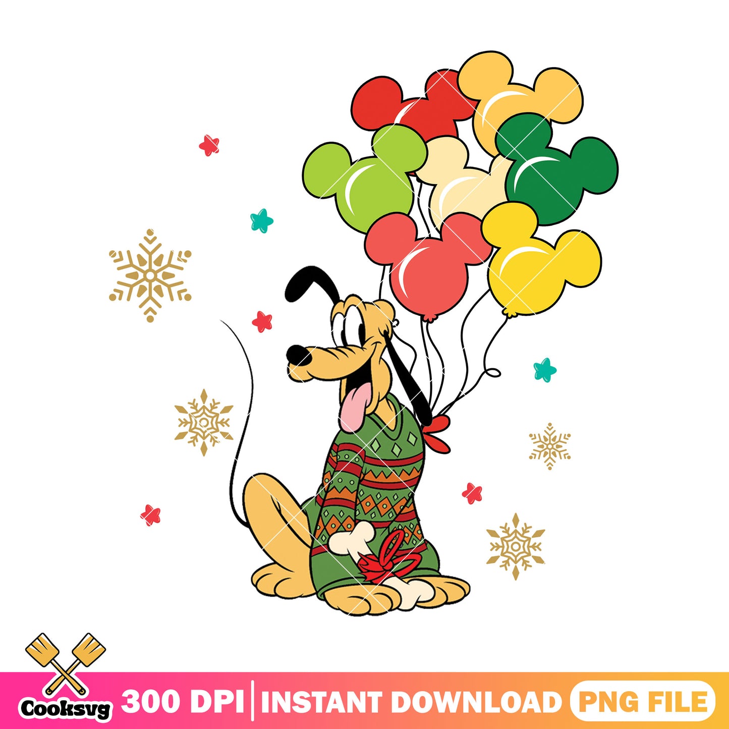 Goofy dog christmas balloons png, christmas gifts​ png, goofy dog png