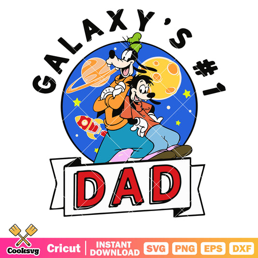 Goofy dog disney galaxy dad svg, best dad galaxy​ svg, goofy disney svg