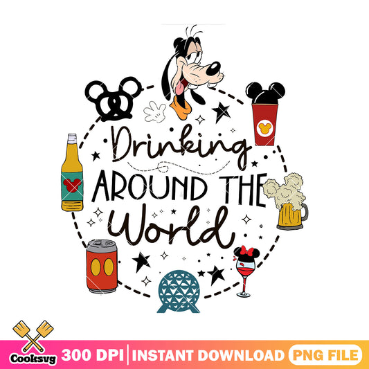Goofy drinks world png, mickey and goofy​​ png, walt disney​ png