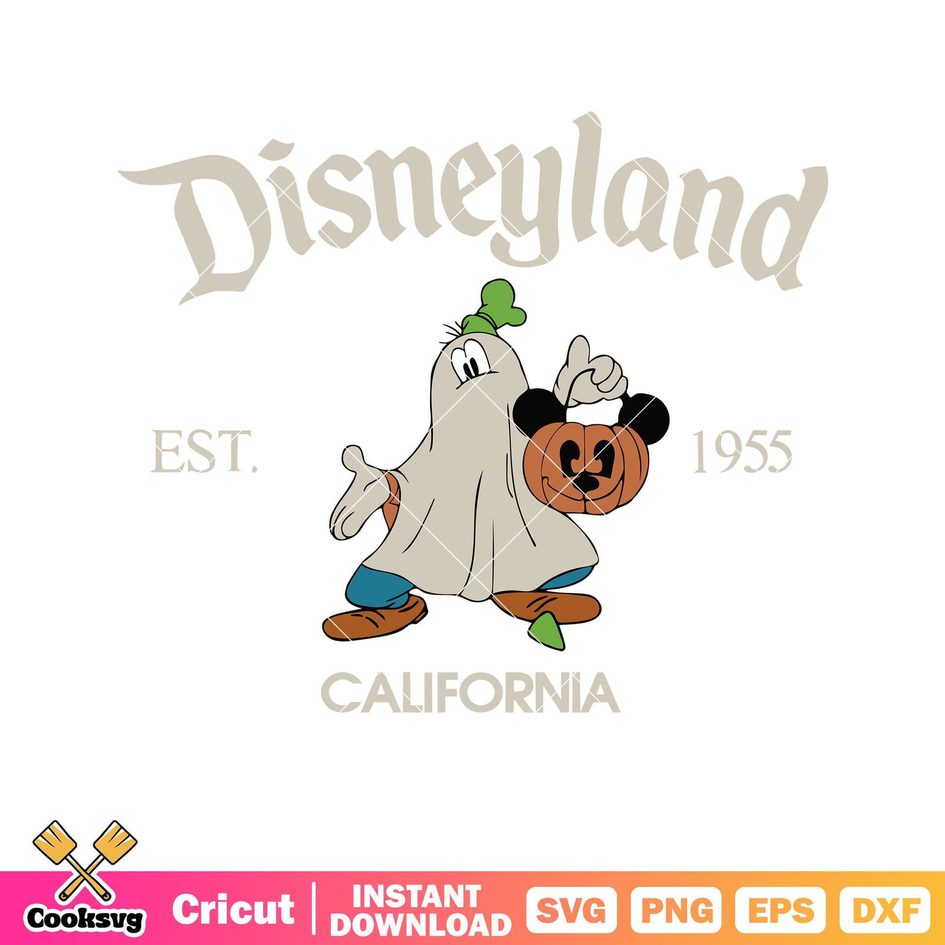 Goofy ghost disneyland halloween svg