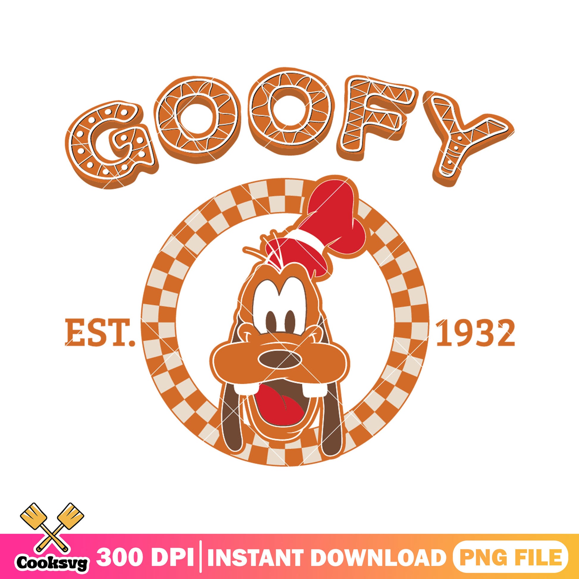 Goofy head gingerbread christmas png