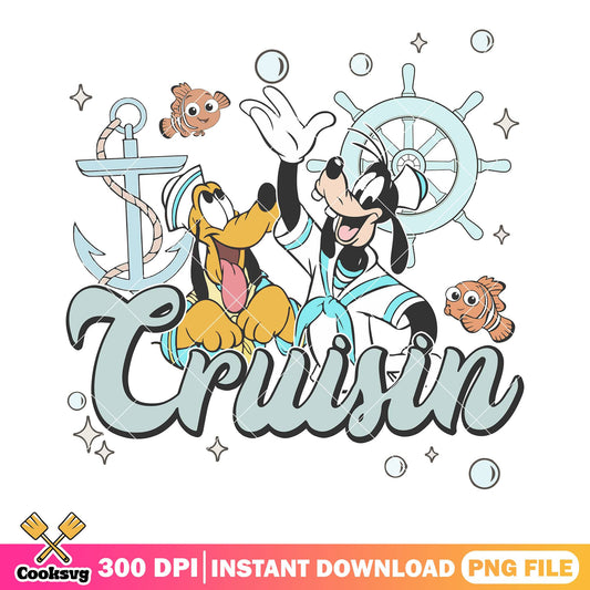 Goofy pluto cruise vibes png, goofy png, disney cruise png