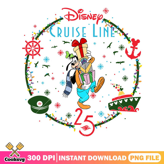 Goofy with christmas gifts png, goofy png, disney christmas png
