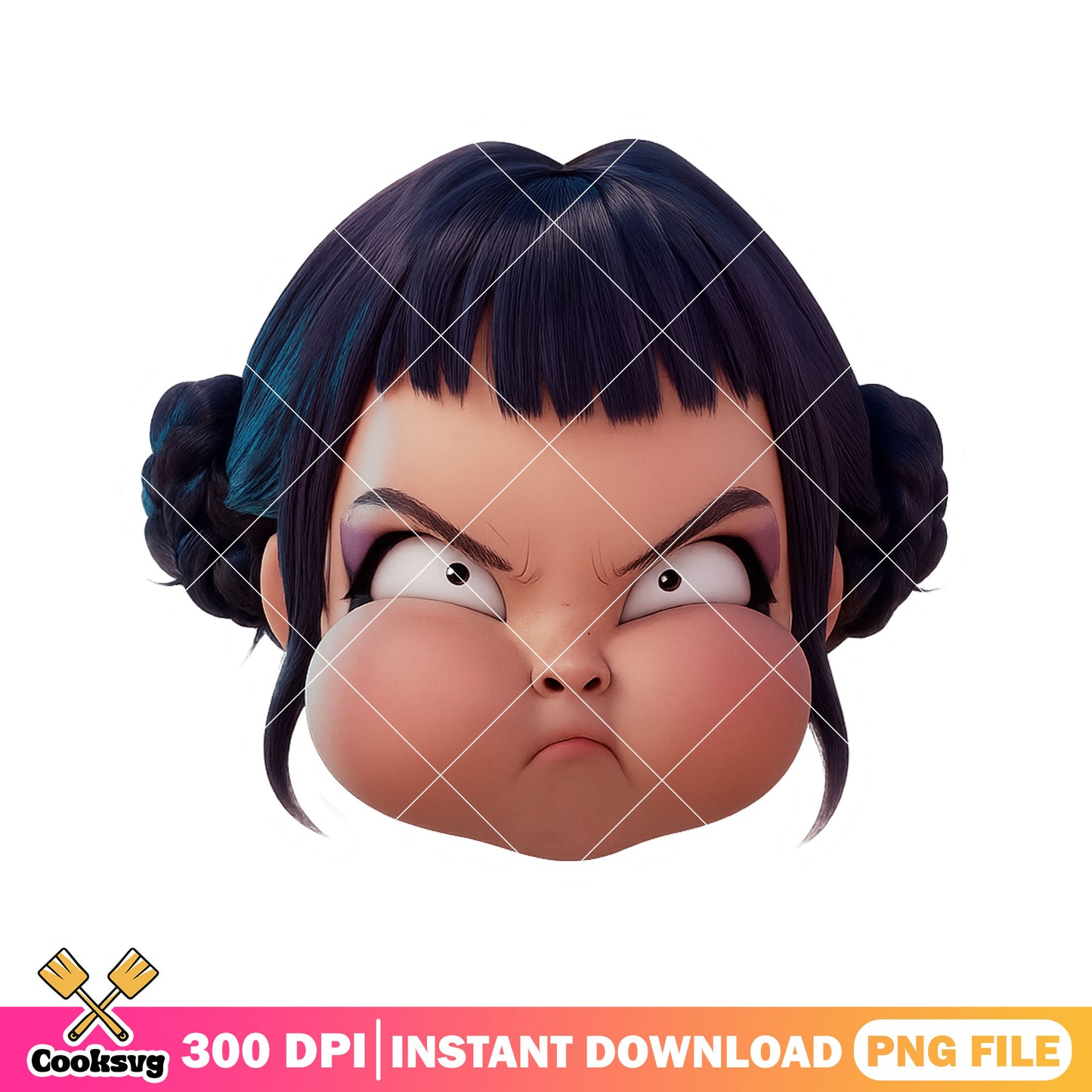 Goofy zoey face png, kpop zoey png, huntrix band png