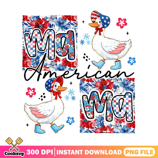 Goose america mama png, silly goose png, american mama png
