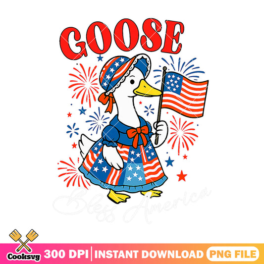 Goose bless america png, america flag png, god bless america png