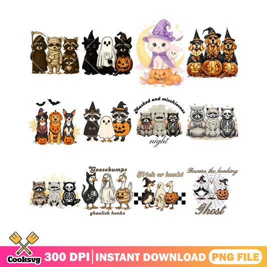 Goosebumps ghoulist honks png bundle, skeleton costume png, spider web png