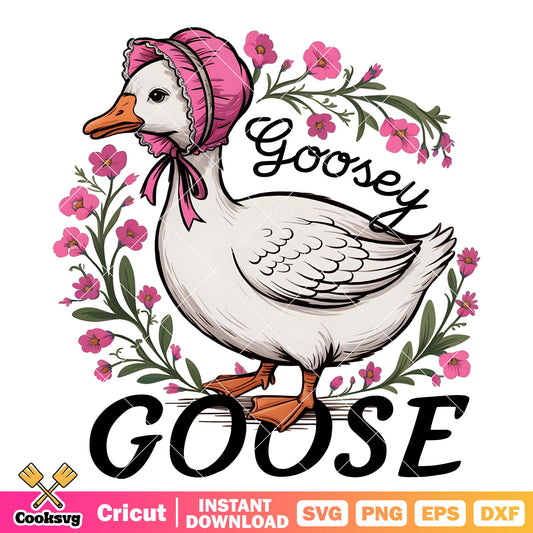 Goose goosey and flower svg, trending goose svg, goose trend​ svg