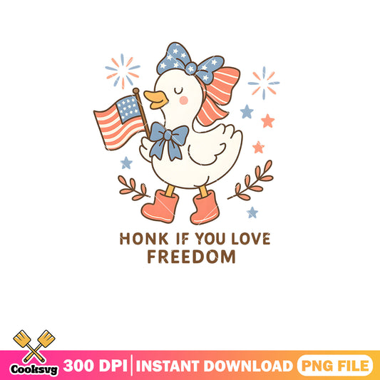 Goose honk if you love freedom png, silly goose png, america freedom​ png