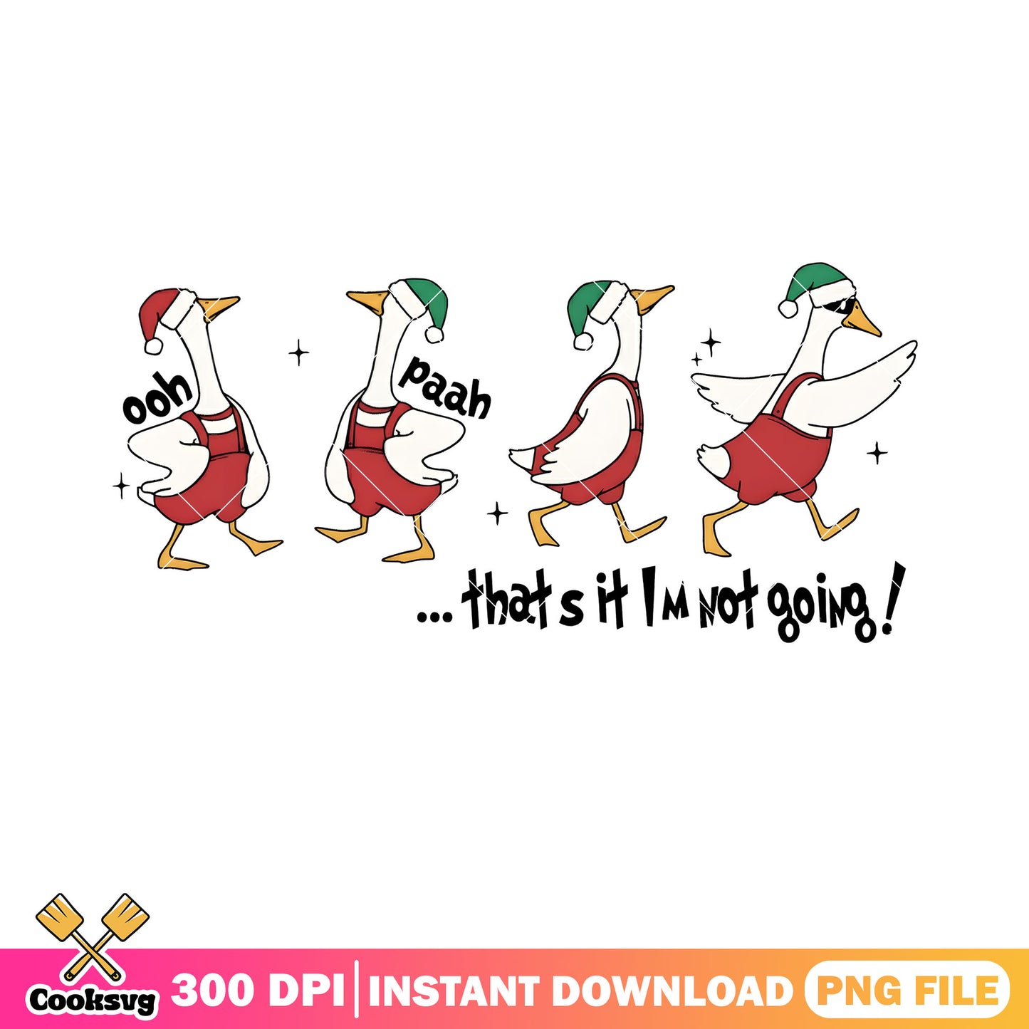 Goose in starry night png, dungaress png, christmas art png