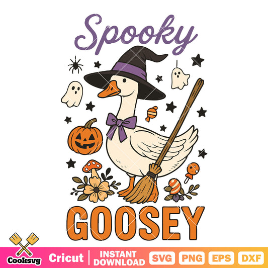 Goosey spooky witch svg, witch goose svg, cute goose svg