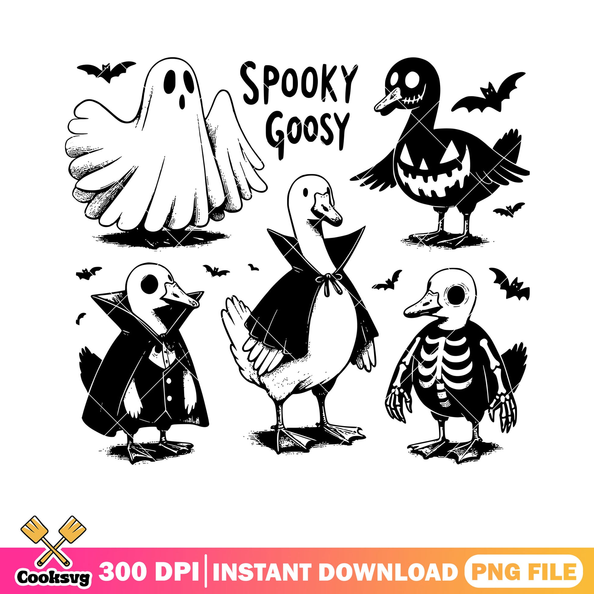 Goosy spooky ghost png, vampire costume png, scary halloween png