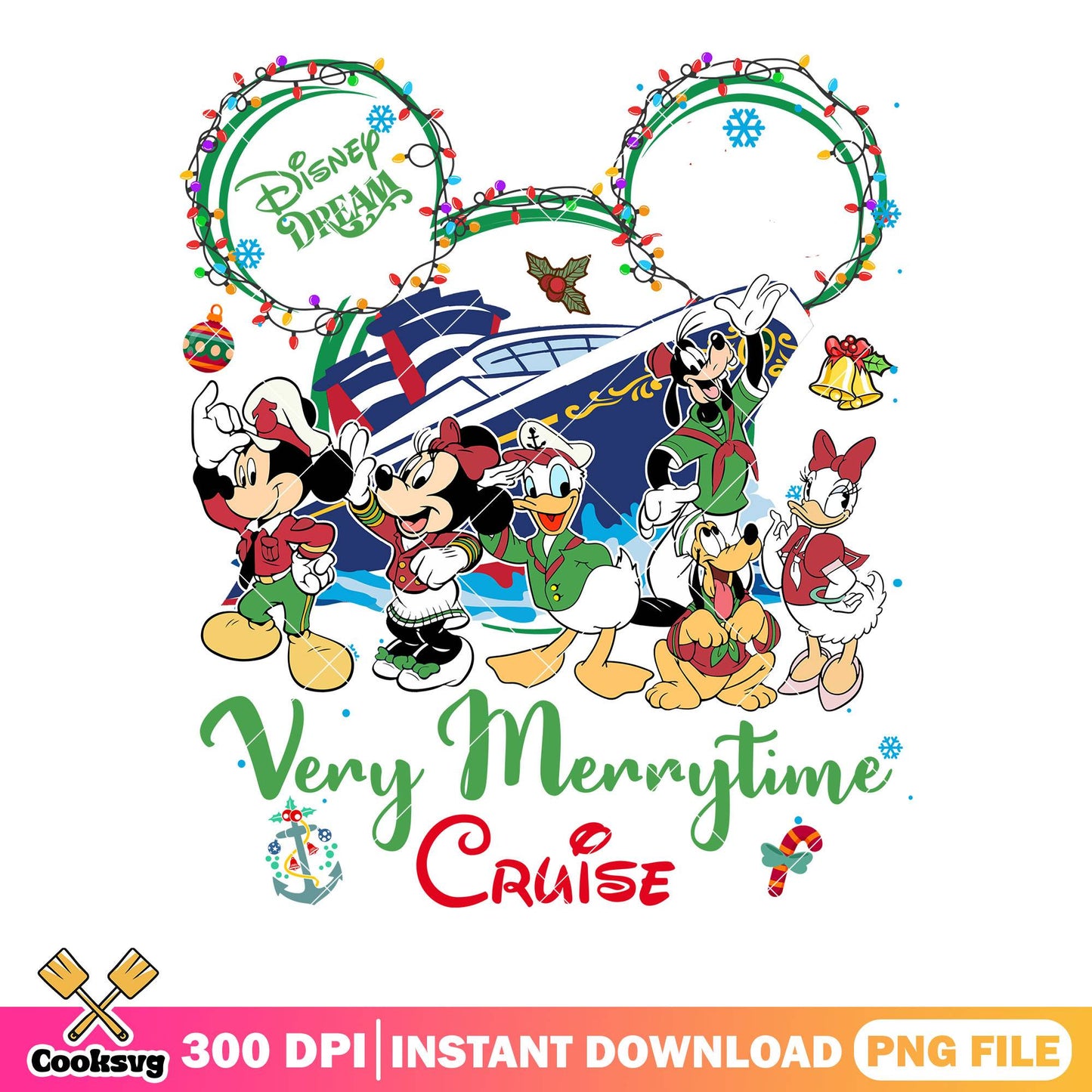 Great time cruise dream png, merry xmas png, disney cruise mickey png
