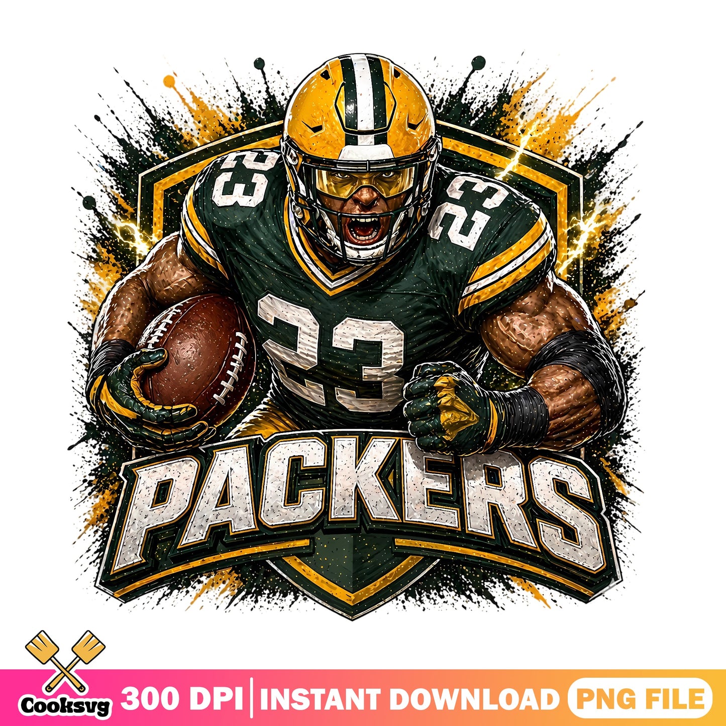Green Bay Packers Football Player PNG, NFL Fan PNG, Sports PNG