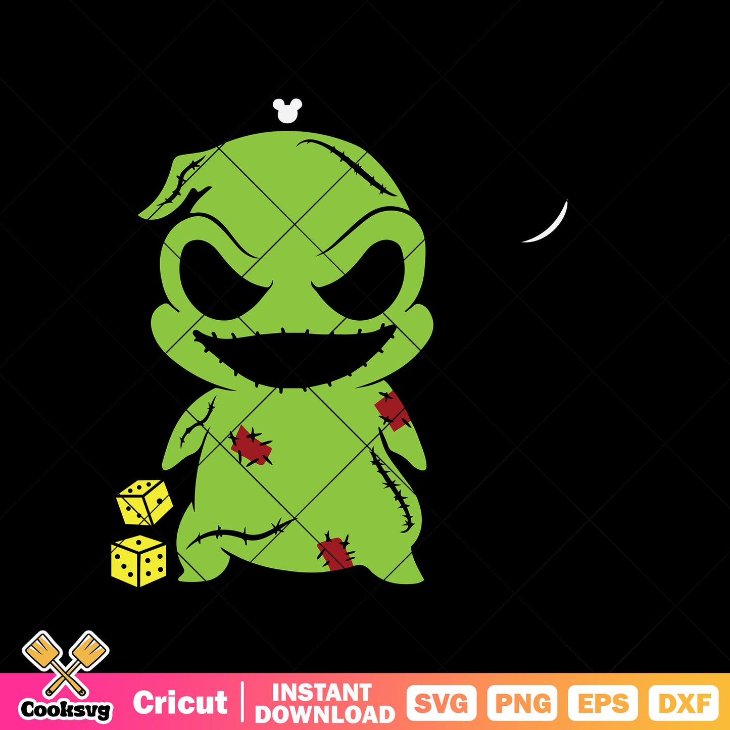 Green baby ghost svg, creepy scary art​ svg, yellow dice two​​ svg