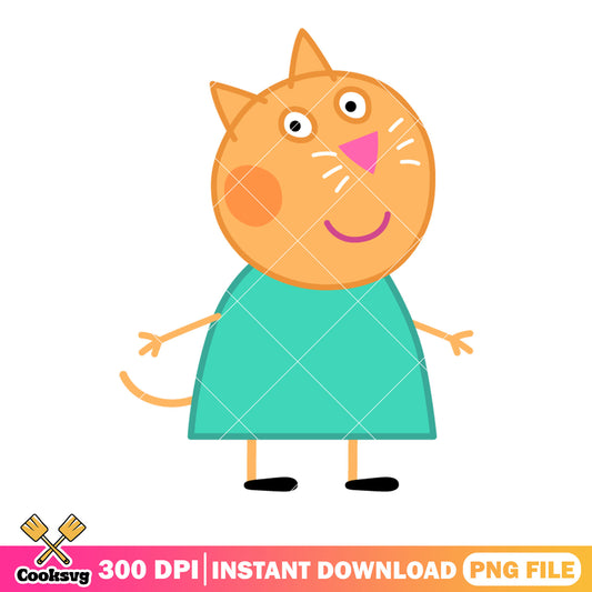 Green dress Candy Cat png, Peppa Pig show png, Cartoon character png