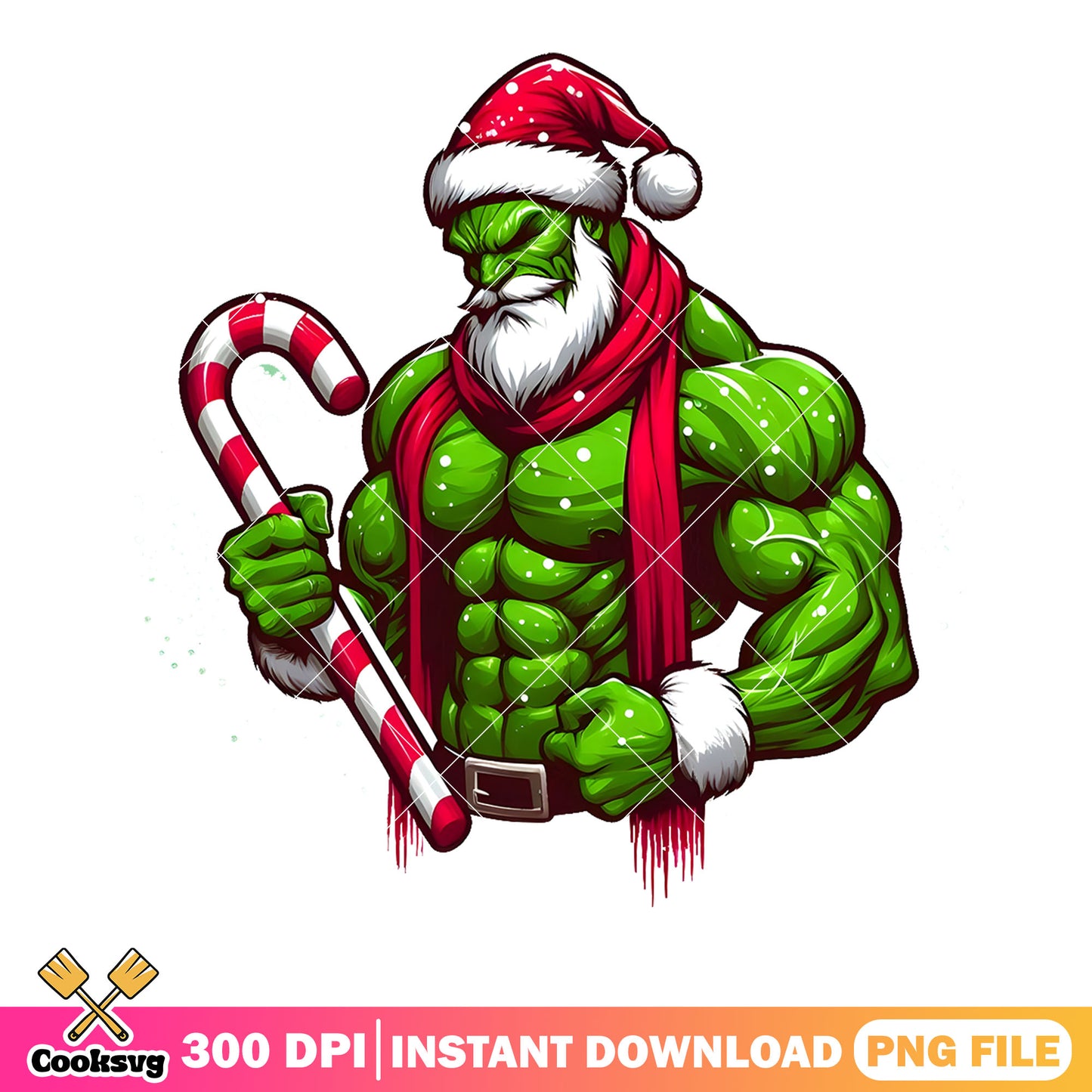 Green hulk holiday christmas png, marvel santa outfit png, angry png