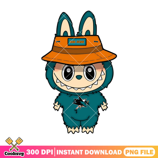 Green labubu baby monster design png, san jose sharks png, labubu png