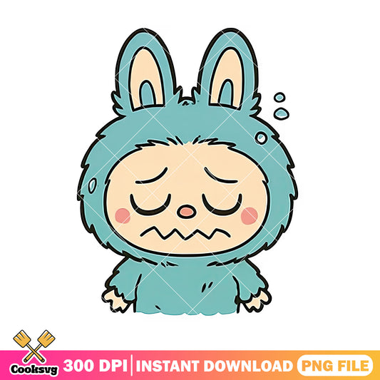 Green labubu nervous png, cute labubu png, lububu​ png
