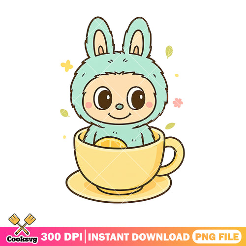 Green labubu yellow cup png, labubu near me png, popmart labubu png