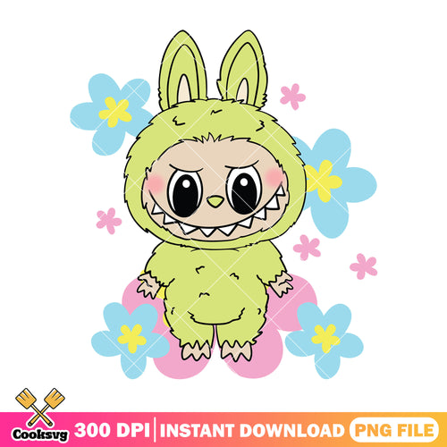 Green monster labubu png, green labubu png, popmart labubu png