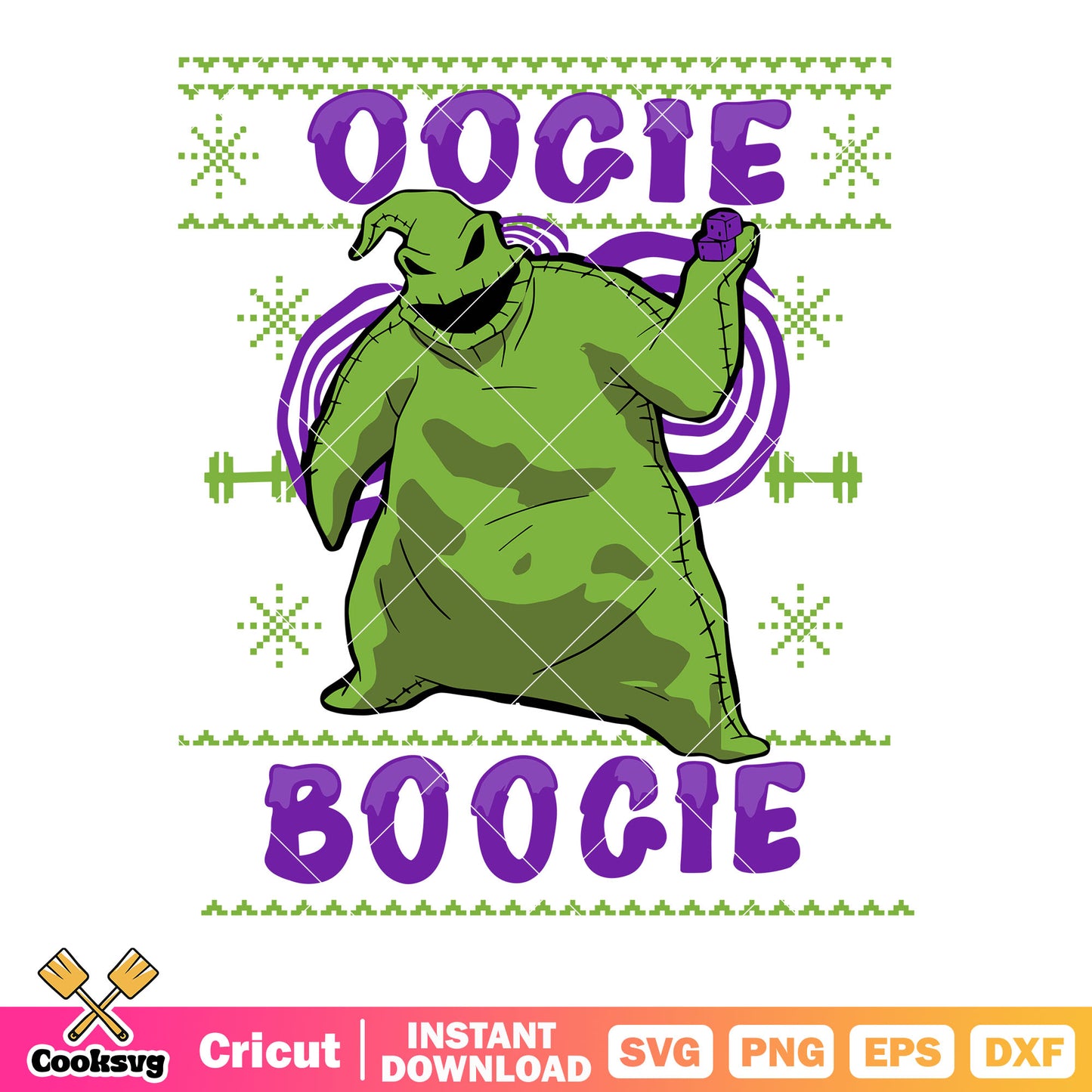 Green monster svg, oogie boogie svg, green snowflake​ svg