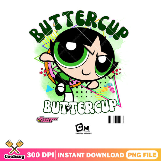 Green powerpuff girls png, buttercup girl png, cartoon network png