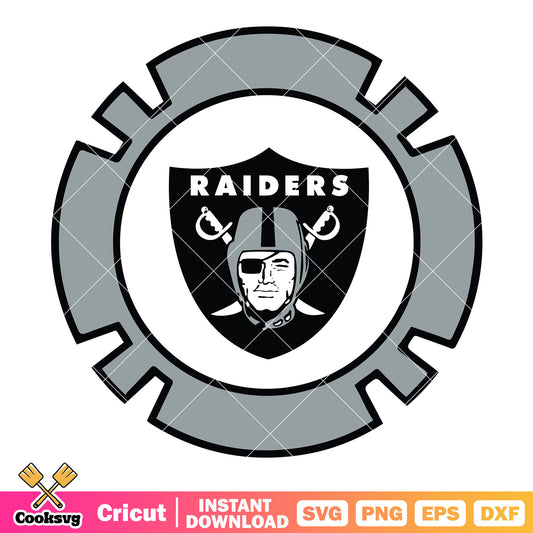 Grey gear shied of pirate svg, las vegas raiders svg, nfl svg